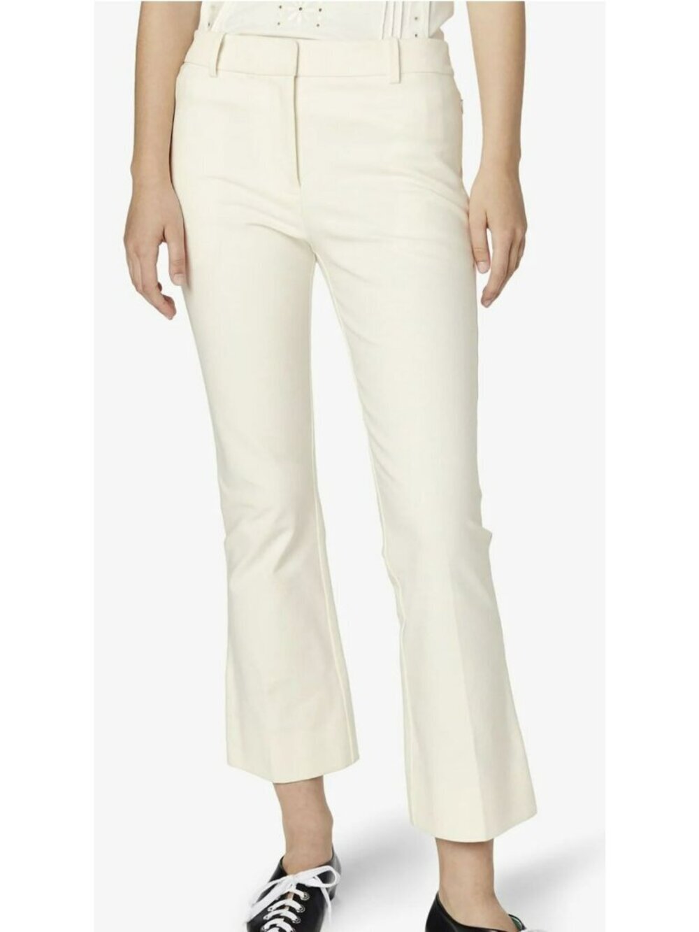 Derek Lam Crosby Crop Flare Trouser Ivory Pants Size 8 New